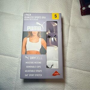 Puma Seamless Sports Bra 2-Pack in White and Lavender